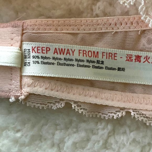 Anthropologie Lacy Halter Plunge Bralette Floral Sz L Peach Wireless NWOT - Picture 10 of 11